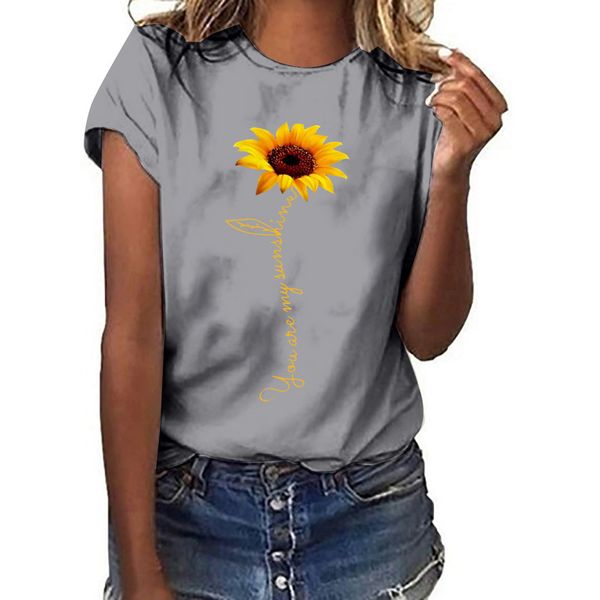 2020 female plus size sunflower print short sleeved t-shirt fashion women's sunflower print summer t-shirt women clothes, White
2020 female plus size sunflower print short sleeved t-shirt fashion women's sunflower print summer t-shirt women clothes, White