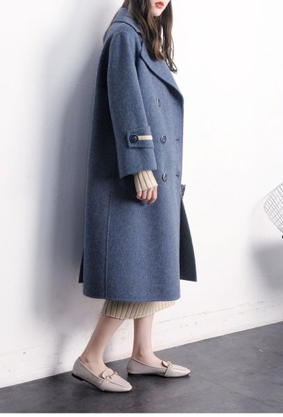 women lady female 100% cashmere wool coat outwear elegant vintage double breasted high-end plus size blue a-line, Black
women lady female 100% cashmere wool coat outwear elegant vintage double breasted high-end plus size blue a-line, Black