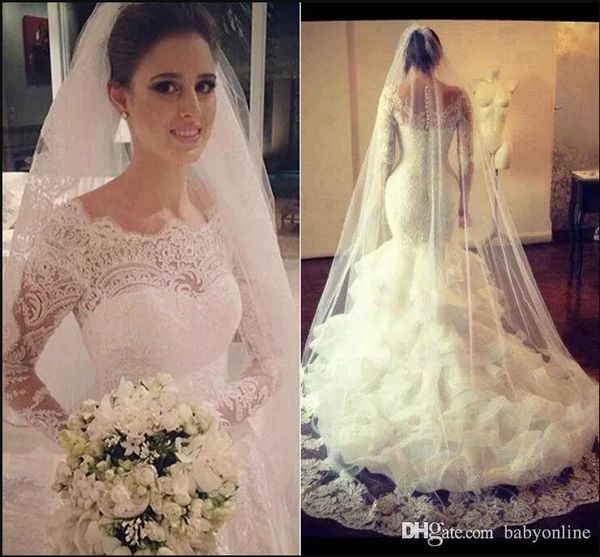 elegant white lace wedding dress mermaid long sleeves puffy train bride maxi gowns mariage custom made bridal event wear dress high quality
elegant white lace wedding dress mermaid long sleeves puffy train bride maxi gowns mariage custom made bridal event wear dress high quality