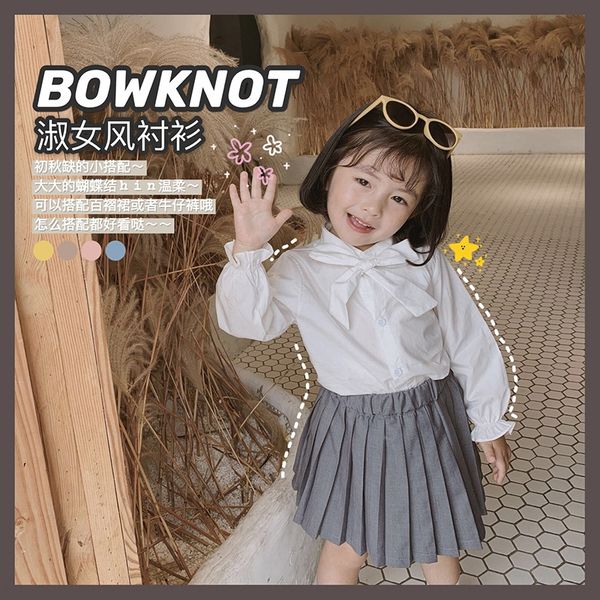 2020 children's autumn clothing girls bow tie long sleeve lace children's clothing shirt lace sleeve solid color shirt, White;black
2020 children's autumn clothing girls bow tie long sleeve lace children's clothing shirt lace sleeve solid color shirt, White;black