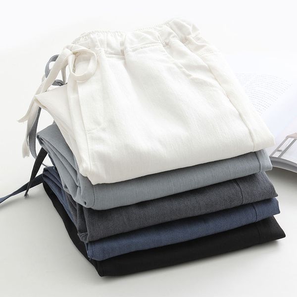 white high waist pants women leisure cotton linen pantalon femme trousers women harem pants casual streetwear black q1135, Black;white
white high waist pants women leisure cotton linen pantalon femme trousers women harem pants casual streetwear black q1135, Black;white