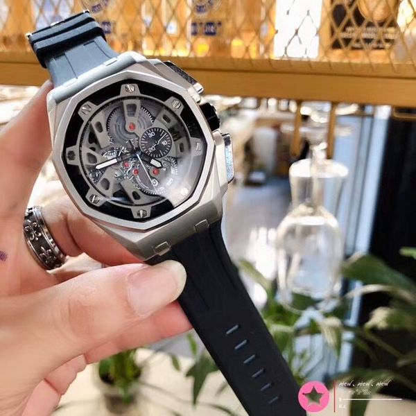 business mens watches dress 46mm skeleton dial quartz movement watch rubber strap wristwatches for men's gift reloj de lujo, Slivery;brown
business mens watches dress 46mm skeleton dial quartz movement watch rubber strap wristwatches for men's gift reloj de lujo, Slivery;brown