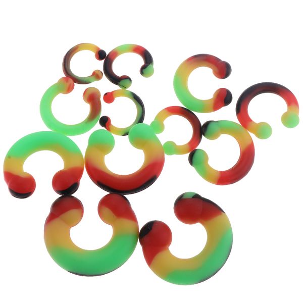 12 pieces colorful silicone circular horseshoe septum nose ear rings stud, Slivery;golden
12 pieces colorful silicone circular horseshoe septum nose ear rings stud, Slivery;golden