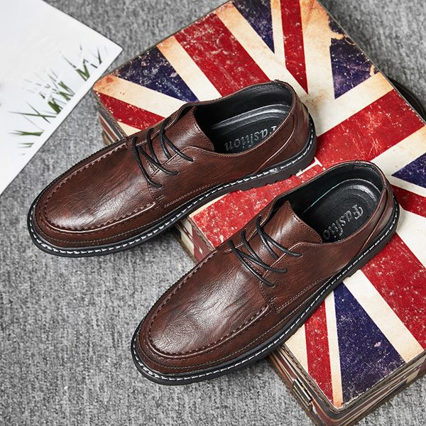 new style genuine leather men workwear casual leather shoes fashion rub color shoes korean-style england versatile, Black
new style genuine leather men workwear casual leather shoes fashion rub color shoes korean-style england versatile, Black
