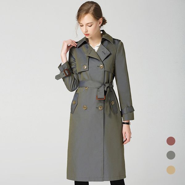 female long windbreaker over-the-knee new winter wind dignified atmosphere of england chameleon loose trench coat, Tan;black 
female long windbreaker over-the-knee new winter wind dignified atmosphere of england chameleon loose trench coat, Tan;black