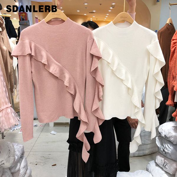 pround neck pure color loose long sleeve sweater women irregular lotus sweater jersey mujer pull femme, White;black
pround neck pure color loose long sleeve sweater women irregular lotus sweater jersey mujer pull femme, White;black
