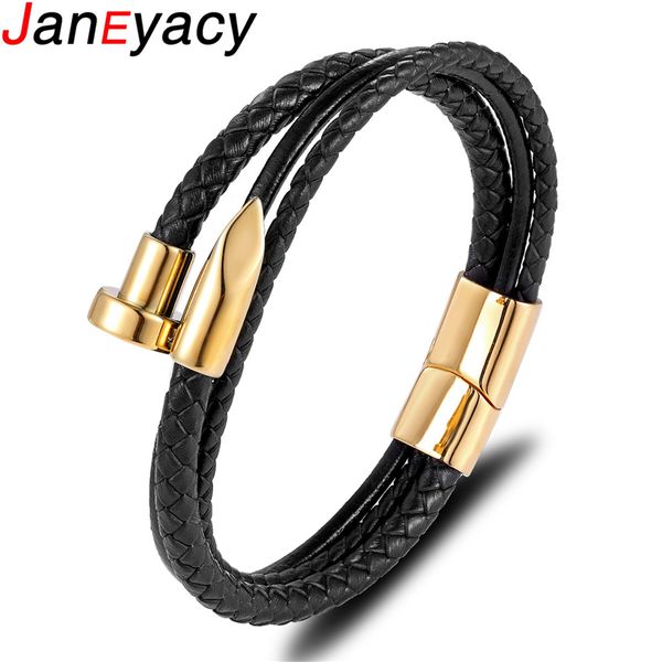 leather bracelet women black braid multilayer rope chain stainless steel nail men jewelry pulseras gifts 19/21/23cm, Golden;silver
leather bracelet women black braid multilayer rope chain stainless steel nail men jewelry pulseras gifts 19/21/23cm, Golden;silver