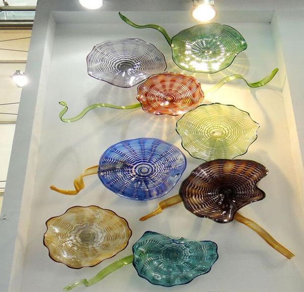 green blue red hand blown wall lamp decor glass plates murano art hanging custom colorful plate 8pcs for l hall decoration
green blue red hand blown wall lamp decor glass plates murano art hanging custom colorful plate 8pcs for l hall decoration