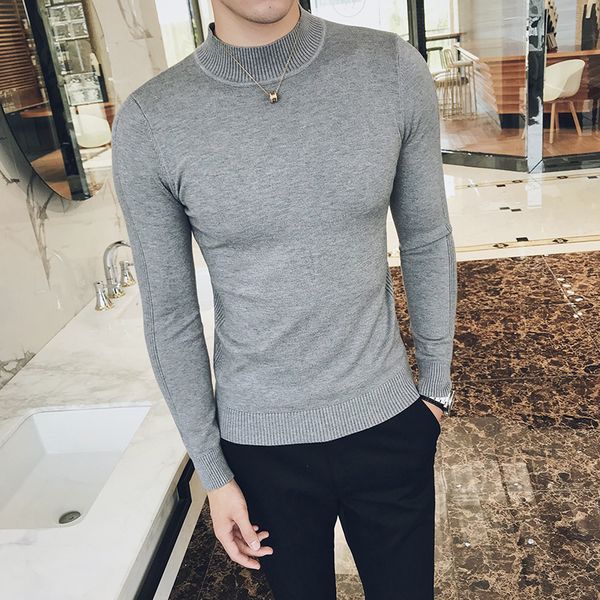 casual sweater knitwear 2020 men turtleneck sweater men black grey slim knit pullover solid color, White;black
casual sweater knitwear 2020 men turtleneck sweater men black grey slim knit pullover solid color, White;black