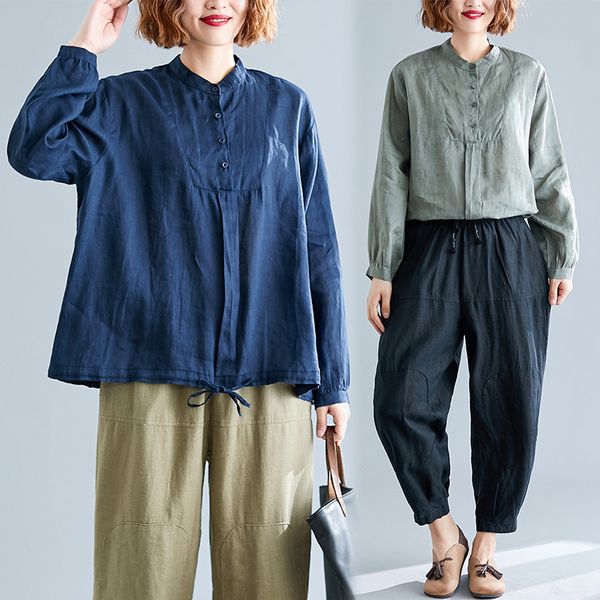 p shoot cotton linen shirt women's loose-fit casual women's dress korean-style autumn long sleeve workwear, White
p shoot cotton linen shirt women's loose-fit casual women's dress korean-style autumn long sleeve workwear, White