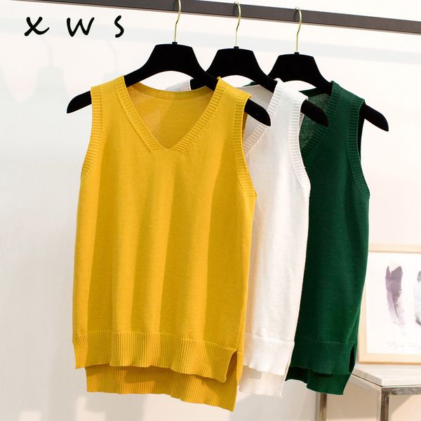 2019 new summer thin sweater vest women v-neck knitted vest female casual tank sleeveless twist knit pullovers, Black;white
2019 new summer thin sweater vest women v-neck knitted vest female casual tank sleeveless twist knit pullovers, Black;white