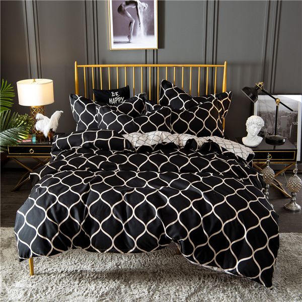 modern geometric printed bedding sets black grey plaid duvet cover set king quilt cover bed linen
modern geometric printed bedding sets black grey plaid duvet cover set king quilt cover bed linen
