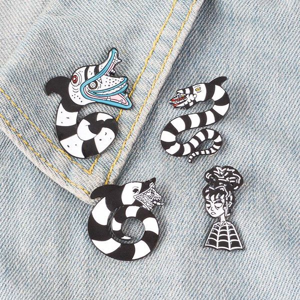 designer brooches beetlejuice snake enamel pin animal badge brooch lapel pin for denim jeans shirt bag horror fun movie jewelry broche, Gray
designer brooches beetlejuice snake enamel pin animal badge brooch lapel pin for denim jeans shirt bag horror fun movie jewelry broche, Gray