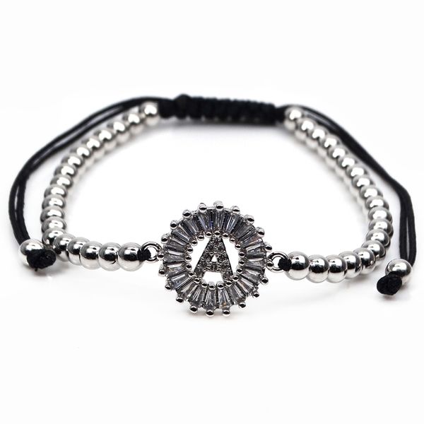men love 4 mm round bead plating gun black hand knitting bracelet micro pave white zircon with letter a braided bracelet sent good friends
men love 4 mm round bead plating gun black hand knitting bracelet micro pave white zircon with letter a braided bracelet sent good friends