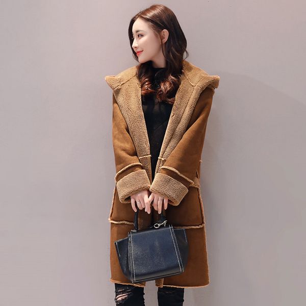 winter women outerwear 2018 new fashion medium long thick female woolen coat horn buckle loose hooded ladies woolen jacket cw183, Black
winter women outerwear 2018 new fashion medium long thick female woolen coat horn buckle loose hooded ladies woolen jacket cw183, Black