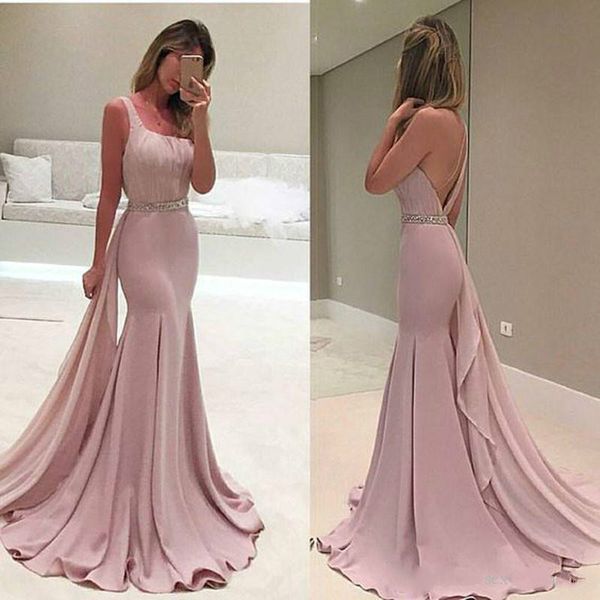 pink square neckline prom dresses 2020 gorgeous backless mermaid evening gowns sweep train cocktail formal party dress, Black;red
pink square neckline prom dresses 2020 gorgeous backless mermaid evening gowns sweep train cocktail formal party dress, Black;red
