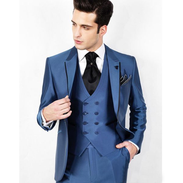 shiny blue groom wedding tuxedos notched lapel groomsmen wedding dress fashion man jacket blazer dinner 3 piece (jacket+vest+pants), Black;gray
shiny blue groom wedding tuxedos notched lapel groomsmen wedding dress fashion man jacket blazer dinner 3 piece (jacket+vest+pants), Black;gray