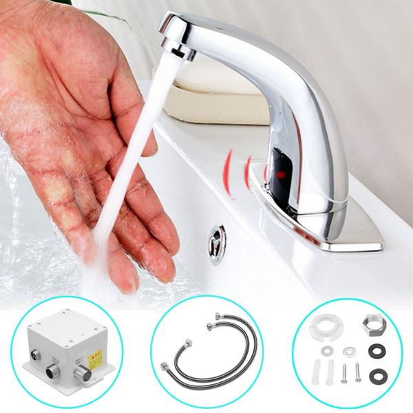 

bathroom automatic infrared sink hands touchless faucet sensor tap cold water saving inductive electric basin faucet mixer