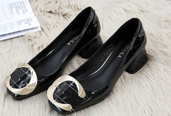 2019 women's shoes in spring and autumn with new style middle heel coarse heel square head#a2, Black
2019 women's shoes in spring and autumn with new style middle heel coarse heel square head#a2, Black