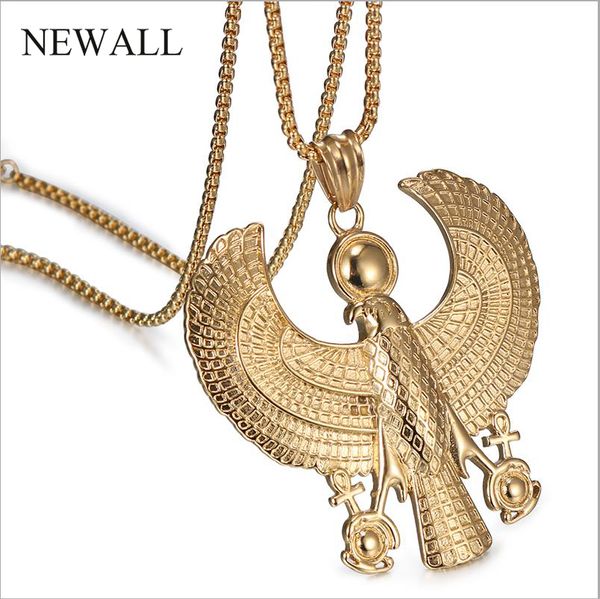 newall stainless steel blessed virgin horus eagle gold men pendant necklace ancient egyptian fashion hip hop jewelry 60cm chain, Silver
newall stainless steel blessed virgin horus eagle gold men pendant necklace ancient egyptian fashion hip hop jewelry 60cm chain, Silver