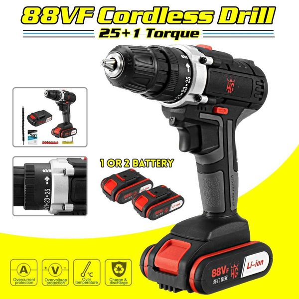 88vf cordless lithium electric drill 25+1 gear drill 20-30nm rechargable driver 1/2 lithium-ion battery gift set
88vf cordless lithium electric drill 25+1 gear drill 20-30nm rechargable driver 1/2 lithium-ion battery gift set