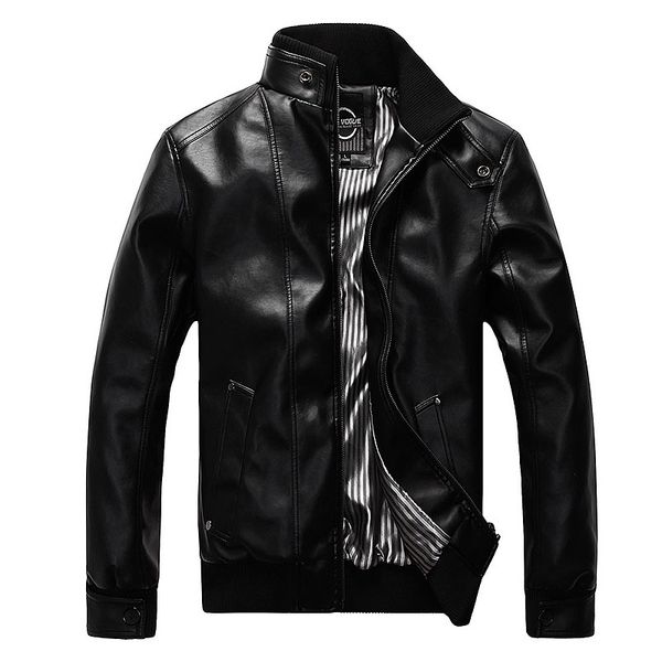 moto biker pockets men faux leather jacket solid zippers men overcoat slim stand motorcycle pu leather jacket, Black
moto biker pockets men faux leather jacket solid zippers men overcoat slim stand motorcycle pu leather jacket, Black