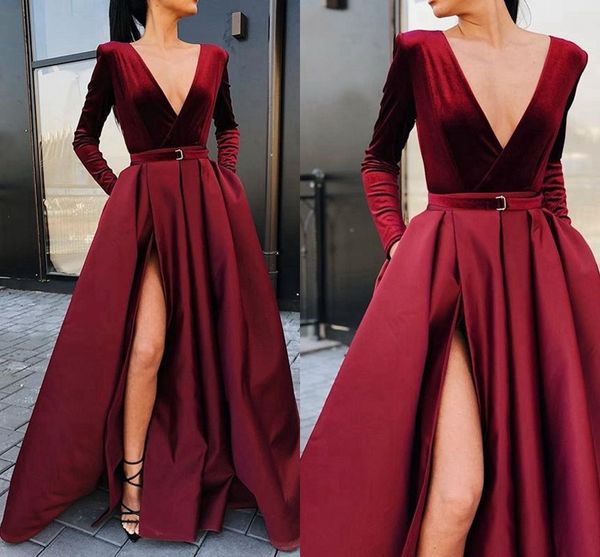 fall winter velvet long sleeve formal evening dresses with side split v-neck sashes draped prom dress long party dress women pageant dress, Black;red
fall winter velvet long sleeve formal evening dresses with side split v-neck sashes draped prom dress long party dress women pageant dress, Black;red