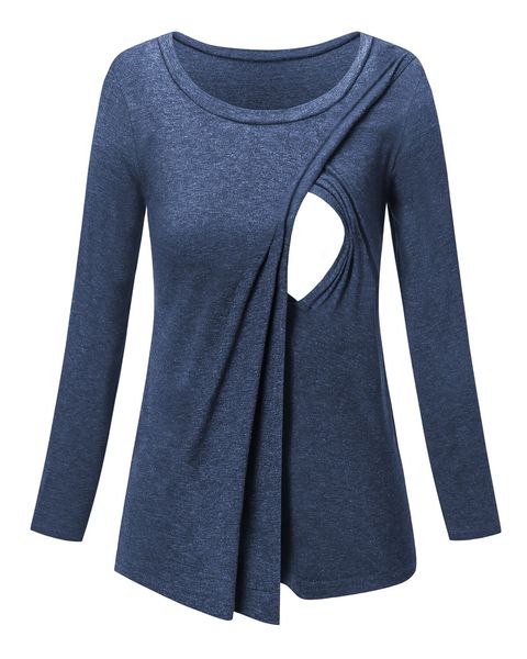 women's maternity long sleeve nursing front double layer side open loose breastfeeding shirt pregnant comfy stretch clothes, White
women's maternity long sleeve nursing front double layer side open loose breastfeeding shirt pregnant comfy stretch clothes, White