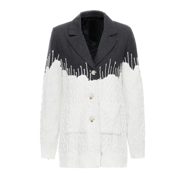 loose fit contrast color knitting split woolen coat parkas new long sleeve women fashion tide autumn winter 2019 s008, Black
loose fit contrast color knitting split woolen coat parkas new long sleeve women fashion tide autumn winter 2019 s008, Black