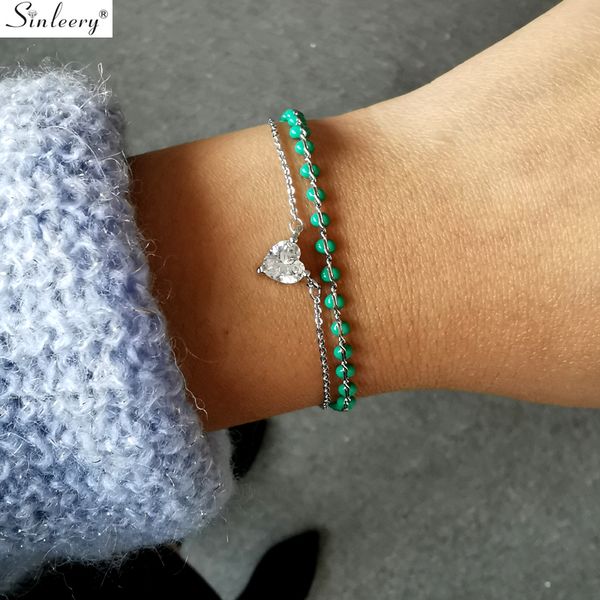 sinleery colorful friendship bracelets silver color heart zircon green black red rice beads bracelet for women jewelry sl446 ssd
sinleery colorful friendship bracelets silver color heart zircon green black red rice beads bracelet for women jewelry sl446 ssd
