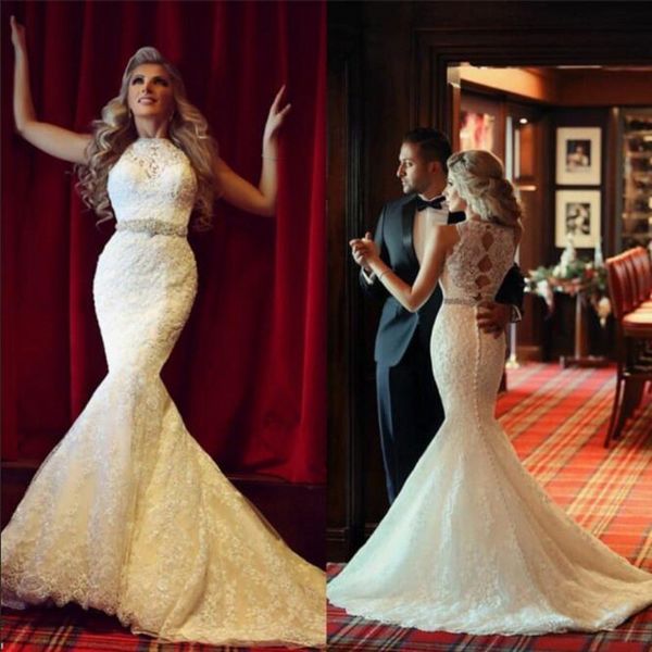vintage full lace wedding dresses with sash beads sequins sleeveless mermaid wedding dress hollow back gowns bridal vestidos, White
vintage full lace wedding dresses with sash beads sequins sleeveless mermaid wedding dress hollow back gowns bridal vestidos, White