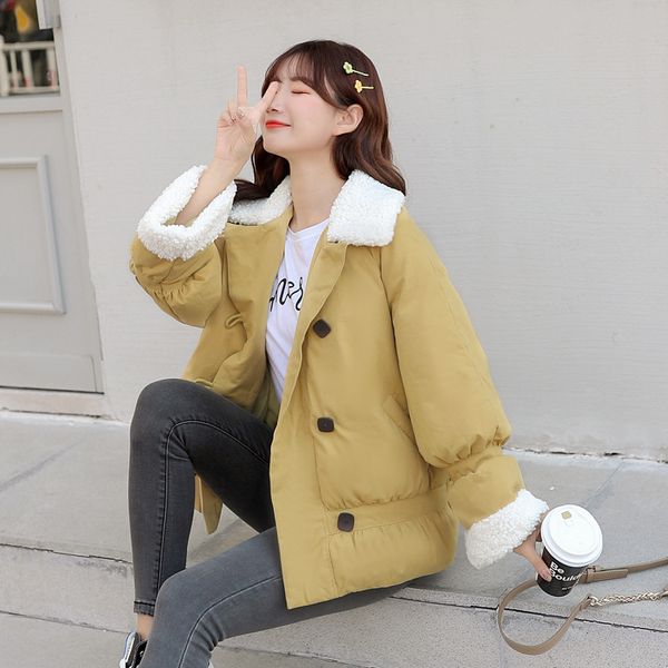 2019 autumn and winter new style korean-style women's lambs wool joint warm students cotton-padded clothes cotton-padded jacket, Blue;black
2019 autumn and winter new style korean-style women's lambs wool joint warm students cotton-padded clothes cotton-padded jacket, Blue;black