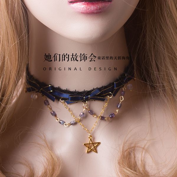 lace star short necklace summer versatile choker women's accessories korean-style japanese-style hand made accessories, Silver
lace star short necklace summer versatile choker women's accessories korean-style japanese-style hand made accessories, Silver