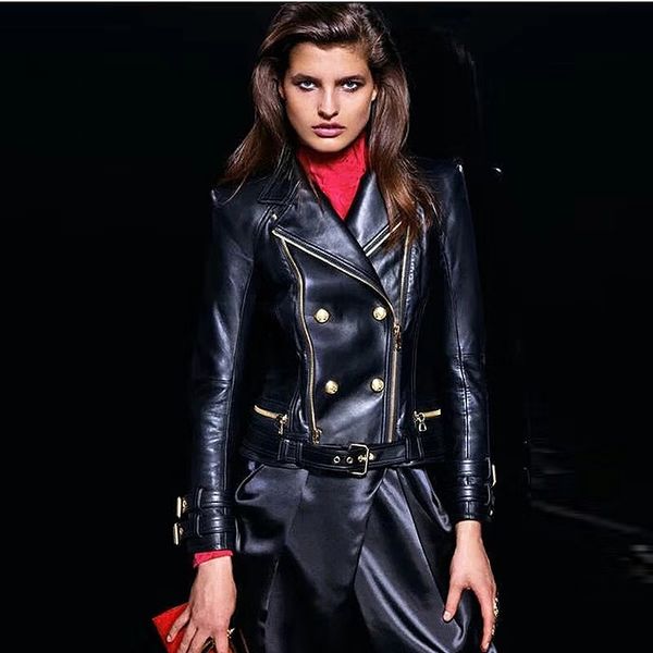 classic black leather jacket for women luxury designer zipper faux leather jackets spring fall fashion lion head button streetwear coat s
classic black leather jacket for women luxury designer zipper faux leather jackets spring fall fashion lion head button streetwear coat s