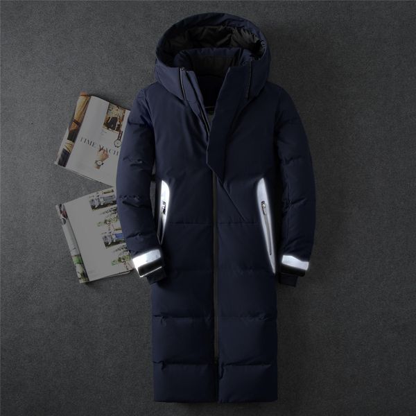 men's winter down jacket reflective jacket waterproof windproof thick warm men's long down coat coats, Black
men's winter down jacket reflective jacket waterproof windproof thick warm men's long down coat coats, Black
