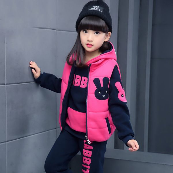 girls 4-12 years sports 3 pcs set (hooded vest + tee shirt + long pant) fashion cartoon thick fleece cotton autumn hoodies suit t200413, White
girls 4-12 years sports 3 pcs set (hooded vest + tee shirt + long pant) fashion cartoon thick fleece cotton autumn hoodies suit t200413, White