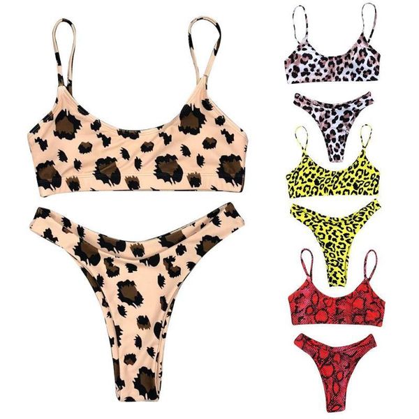 women's swimwear womens swimming suit leopard print bikinis lady polyester vacations bathing two piece set, White;black
women's swimwear womens swimming suit leopard print bikinis lady polyester vacations bathing two piece set, White;black