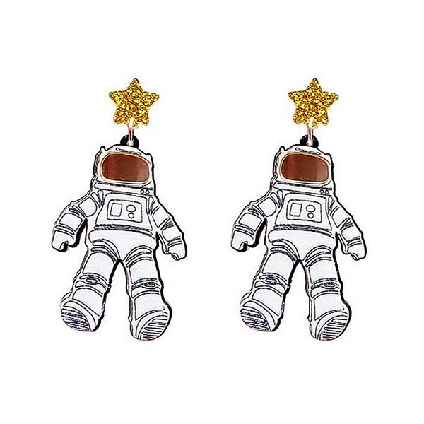 fishsheep creative spaceman acrylic drop earrings cute glitter star space astronaut figure pendant dangle earrings brincos gift, Silver
fishsheep creative spaceman acrylic drop earrings cute glitter star space astronaut figure pendant dangle earrings brincos gift, Silver