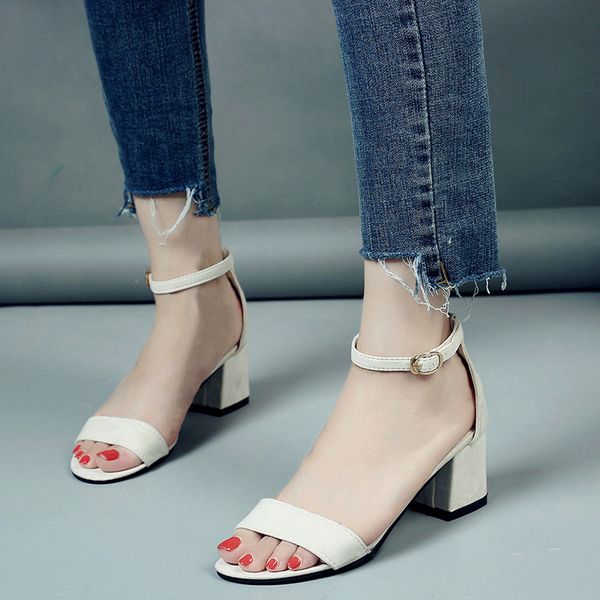 summer women shoes female sandals buckle strap cover heel fashion chunky ladies sandals for woman black white footwear 2019
summer women shoes female sandals buckle strap cover heel fashion chunky ladies sandals for woman black white footwear 2019