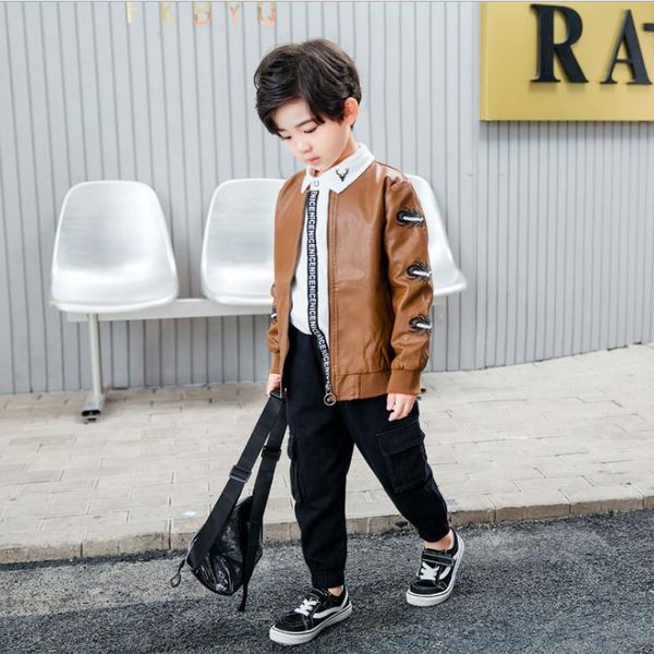 spring and autumn new boys set children's pu leather shirts + overalls + shirts three-piece baby casual pants 2-7y, White
spring and autumn new boys set children's pu leather shirts + overalls + shirts three-piece baby casual pants 2-7y, White
