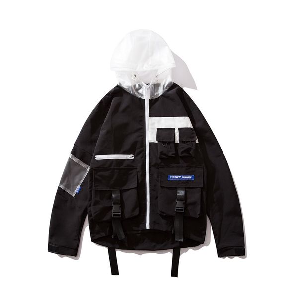 yk buckle ribbons multi pockets hooded windbreaker jackets hip hop zip up track jacket coats streetwear hipster outwear, Black;brown
yk buckle ribbons multi pockets hooded windbreaker jackets hip hop zip up track jacket coats streetwear hipster outwear, Black;brown