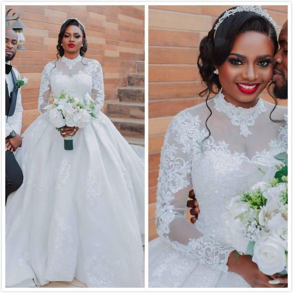2021 a line plus size arabic aso ebi wedding dresses vintage full lace long sleeves high neck bridal dresses overskirt wedding gowns, White
2021 a line plus size arabic aso ebi wedding dresses vintage full lace long sleeves high neck bridal dresses overskirt wedding gowns, White