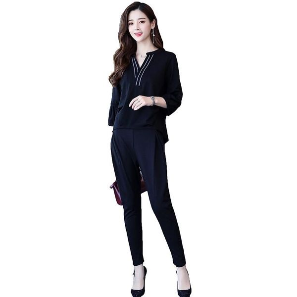 spring autumn new fashion suit two pieces sets women v-neck with slim long pants set female casual solid 2pcs set 2019 j125, White
spring autumn new fashion suit two pieces sets women v-neck with slim long pants set female casual solid 2pcs set 2019 j125, White