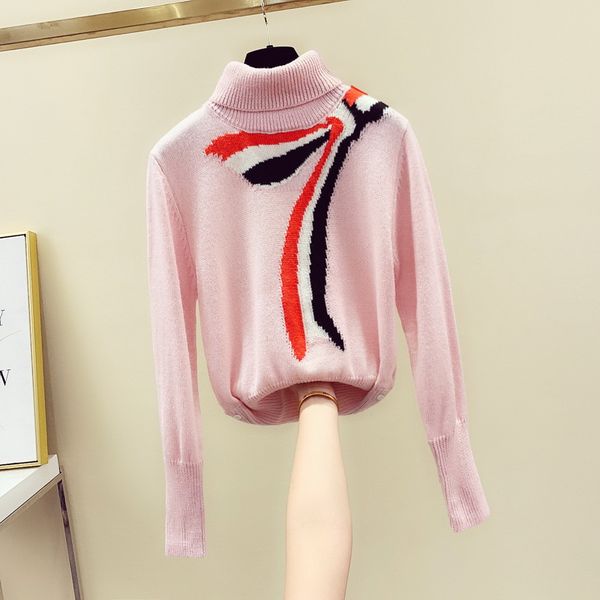 new turtle neck sweater women's bow jacquard knitwear jacket autumn and winter warm sweater jersey mujer sweter pull femme, White;black
new turtle neck sweater women's bow jacquard knitwear jacket autumn and winter warm sweater jersey mujer sweter pull femme, White;black