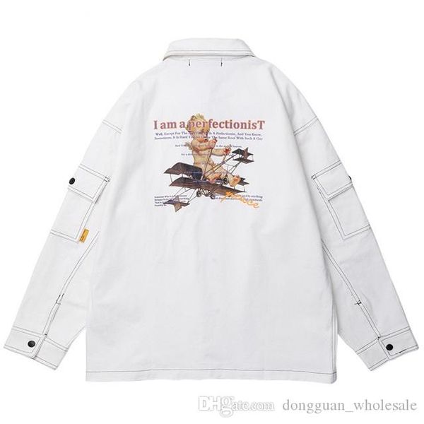2019 mens hip hop cargo jacket streetwear harajuku retro jacket windbreaker kid plane print white jacket coat autumn street wear, Black;brown
2019 mens hip hop cargo jacket streetwear harajuku retro jacket windbreaker kid plane print white jacket coat autumn street wear, Black;brown