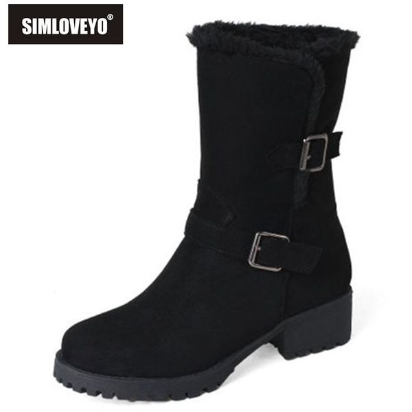 simloveyo snow boots for women flats winter mid-calf boots round toe square toe buckle fur keep warm plus size 33-44 female b064, Black
simloveyo snow boots for women flats winter mid-calf boots round toe square toe buckle fur keep warm plus size 33-44 female b064, Black