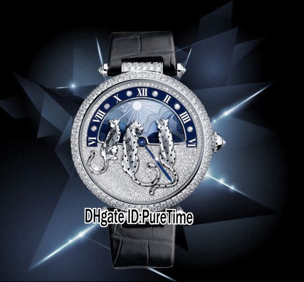 version kg.rêves de panthères hpi00930 steel case diamond bezel diamond dial 3d panther swiss quartz womens watch black leather b15, Slivery;brown
version kg.rêves de panthères hpi00930 steel case diamond bezel diamond dial 3d panther swiss quartz womens watch black leather b15, Slivery;brown