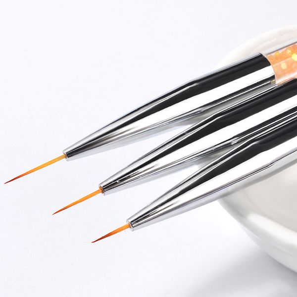 3 pcs nail art lines painting pen brush set manicure uv gel sequins polish tips decor drawing tools qq99, Silver
3 pcs nail art lines painting pen brush set manicure uv gel sequins polish tips decor drawing tools qq99, Silver