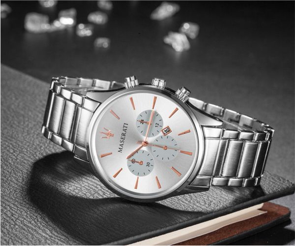 mens luxe watches famous stainless steel quartz movement blue dial men's watch with calendar men wristwatches 06, Slivery;brown
mens luxe watches famous stainless steel quartz movement blue dial men's watch with calendar men wristwatches 06, Slivery;brown