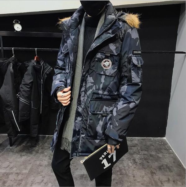 2019 зима новый камуфляж вниз сред куртки мужских и длинного корейской trend красивого мужского дизайнера мода пальто, Black
2019 зима новый камуфляж вниз сред куртки мужских и длинного корейской trend красивого мужского дизайнера мода пальто, Black